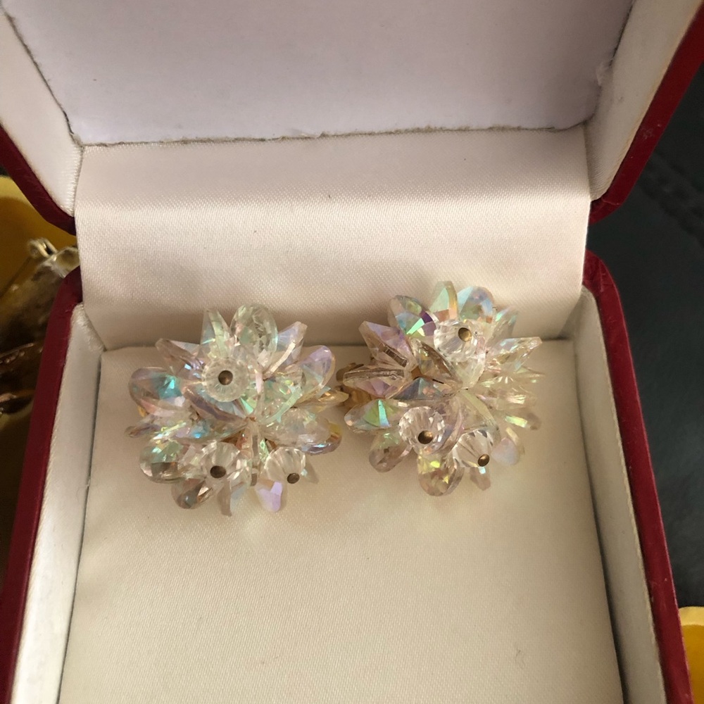 Clip On Sparkly Beaded Earrings